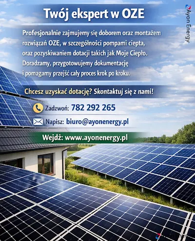 Ayon Energy Sp. z o.o. Fotowoltaika/ Pompy ciepła/ Magazyny energii/ Klimatyzacja/ OZE